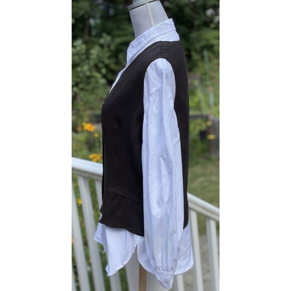 Vintage 90s Emanuel Ungaro Womens Brown Silk Button-Front Vest Luxury Staple, 12 - Picture 14 of 16